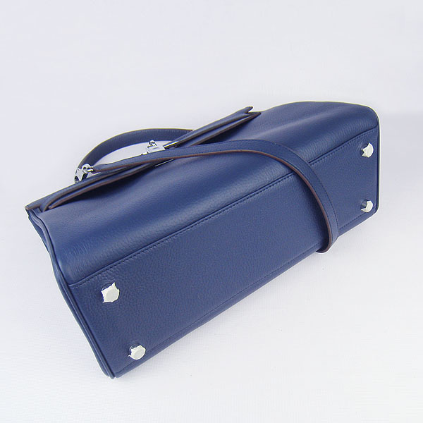 High Quality Hermes Kelly 35cm Togo Leather Bag Dark Blue 6308